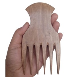 Plai Na Natural Wood Comb Afro Pick Handmade For Thick And Curly Hair