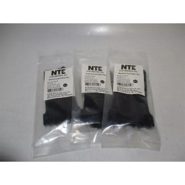 NTE Electronics 04-0533HL0 Hook & Loop 5" Black Reusable Cable Ties - Lot of 30