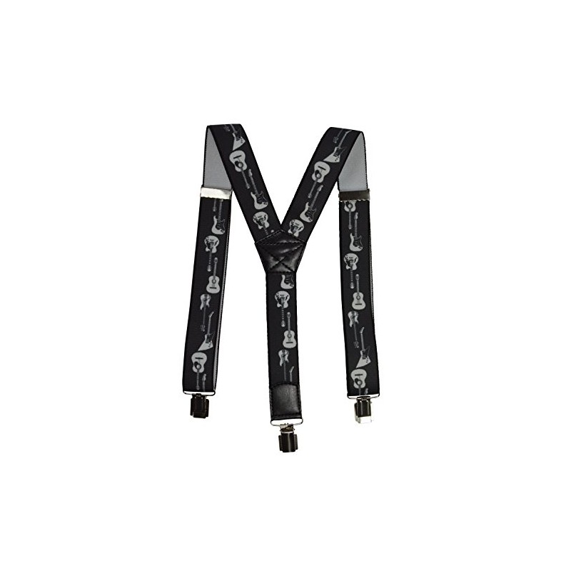 Olata Braces/Suspenders for All Ages, Y-Shape with Guitar Design. Adult,