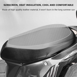 Abizarch Motorcycle Scooter Seat Cover, Universal Motorbike Seat Cover with Elastic, Breathable PU Leather Scooter Seat Protector, Scooter Rain Seat Cover for Most Motorcycle Scooter Seat