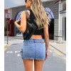 Womens Cargo Skirt Y2k Low Waist Button Bodycon Denim Mini