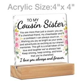 Best Cousin Gifts for Women Girl, to My Cousin Sister Gifts Clear Desk Decorative Sign