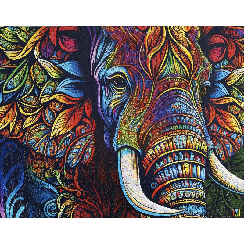Springbok Elephant Mandala 1000 Piece Jigsaw Puzzle for Adults -