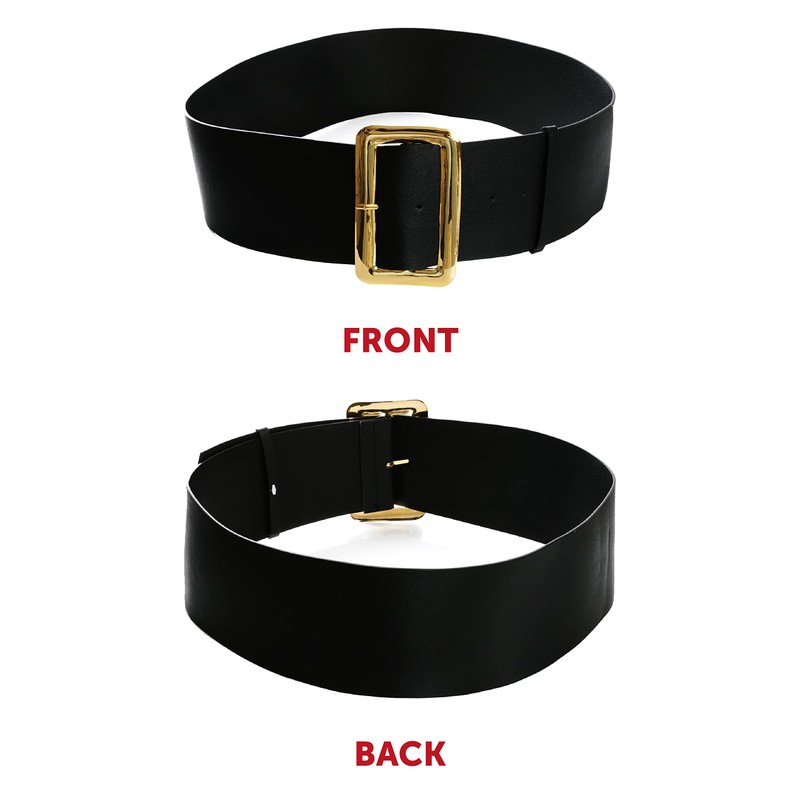 Adults Thick Black Belt for Fancy Dress Costumes - Leather
