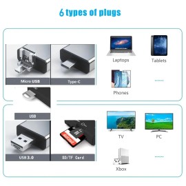 Adaptador Hub Tipo-c Tarjeta Lector De Tarjetas Memoria Otg