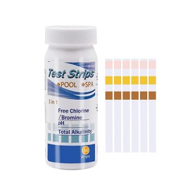 150 Sticks Pool Test Strips pH and Chlorine, Test Strips Pool pH and Chlorine, pH Tester Pool, Pool Tester Chlorine and Ph, for Free Chlorine, Alkalinity and Ph, Precise Pool Tester PH and Chlorine