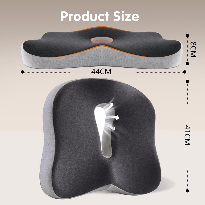 Cojín de Asiento ergonómico,Cojín de Silla,Cojín para la Espalda, Funda