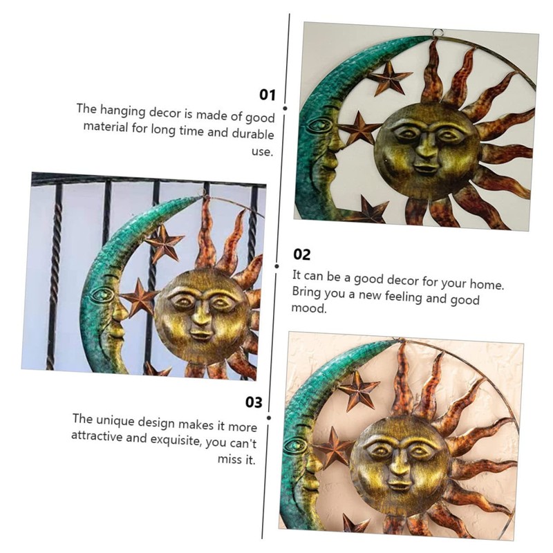 Ipetboom 1 PC Unique Sun Moon Pendant Wall Hanging Decor
