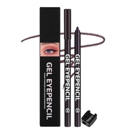 Erinde 2 Pcs Lápiz Delineador de Ojos en Gel Resistente Al Agua, De Larga Duración y a Prueba de Manchas, Fácil de Afilar, Acabado Mate Cremoso, Delineador de Ojos Altamente Pigmentado Para Mujeres,#4+#4