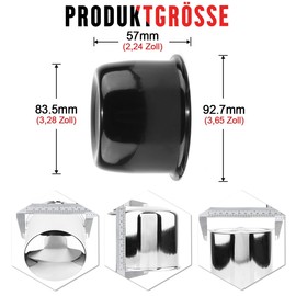 RhinoTuning Set of 4 Wheel Hub Caps 3.28 Inch Hub Caps OD 83.5 mm H 59.5 mm, Stainless Steel Wheel Hub Cover Suitable for Touring Cars Off-Road Vehicles Trailers LKM Wheel, Glossy Black Wheel Centre