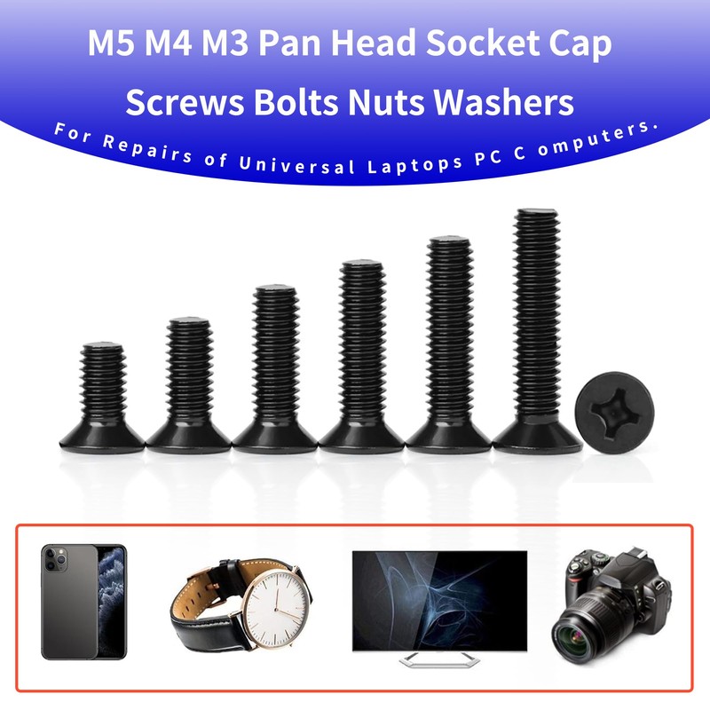 NexSync 400-Piece Mini Flathead Phillips Microscrews Kit - M1.7/M2/M2.5/M3 Steel