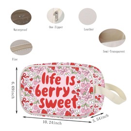 Lywjyb Birdgot Life is Berry Sweet Clear Makeup Bag Strawberry Lover Gift Strawberry Festival Merch (Berry Sweet Cbag CA)