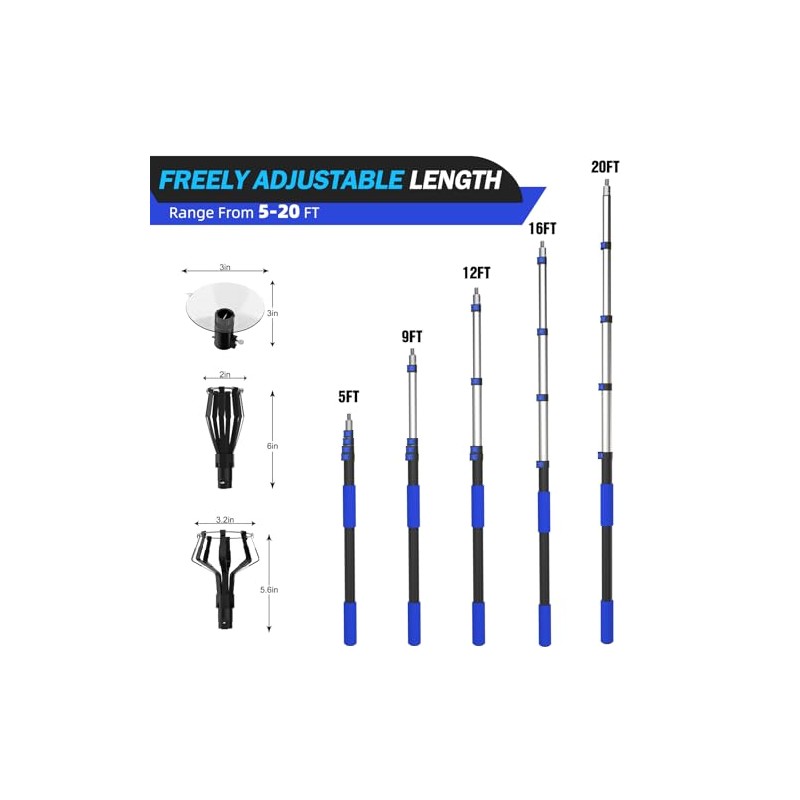 26FT Reach Light Bulb Changer for High Ceilings with Telescopic