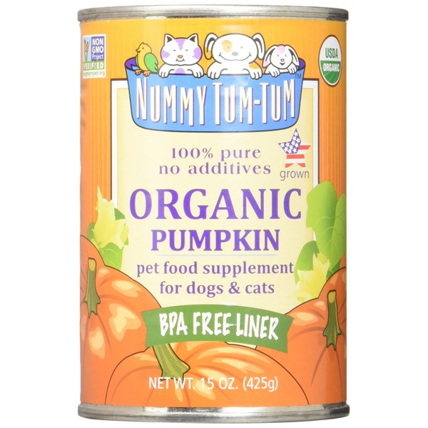 Nummy Tum Tum Pure Pumpkin For Pets, 15-Ounce Cans (Pack Of 12)