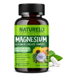 Magnesio Glicinato Quelado 200 mg  Magnesium Glycinate Chelate Supplement, 240 Caps                                                                   
