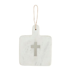 Mud Pie Marble Board With Cross; 9" x 7"
