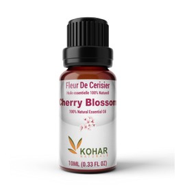KOHAR NATURALAS Pure Therapeutic Grade Japanese Cherry Blossom Flower Essential Oil for Diffuer, Aromatherapy, Skincare and Hair care DIY products. Vegan & Kosher Certified. 10 ml