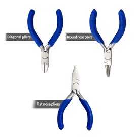 SPEEDWOX Small Pliers Set for Jewelry Repair, 3 Inch Mini Round Nose Pliers, Flat Nose Pliers, Fine Diagonal Pliers, Professional Beading Hand Tools, Micro Precision Craft Kit, DIY Hobby