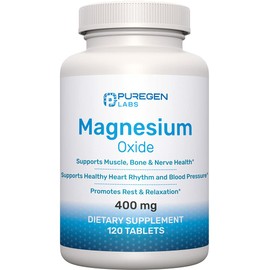P Puregen Labs Suplemento de Magnesio de 400 Mg [alta Potencia]: