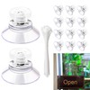 Pack of 12 Suction Cups with Thread and Knurled Nut,