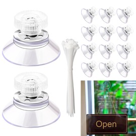 Pack of 12 Suction Cups with Thread and Knurled Nut, PVC Suction Cups, Diameter 25 mm, Versatile Suction Cups, Transparent Suction Cups No Drilling, for Windows, Car, Decoration, Hanging
