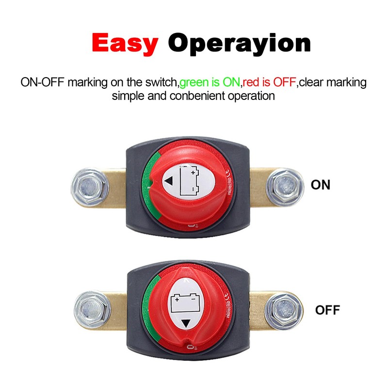 Side Post Battery Cut Off Switch, 12V-48V Master Disconnect Isolator,