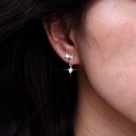 TseenYi CZ Dangle Earrings Crystal Tear Bridal Earrings Tiny Rhinestone Drop Wedding Earrings Mini Water Drop Cubic Zirconia Earrings Jewellery for Women and Girls (Gold), Crystal