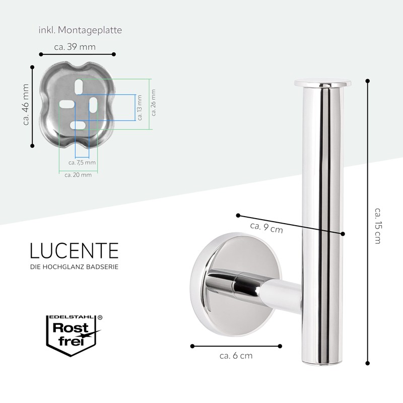 bremermann LUCENTE Bathroom Range - Toilet Roll Holder 2 in