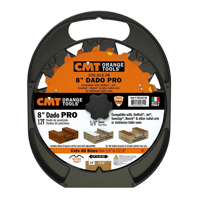 CMT 230.012.08 Dado Pro Set, 8-Inch x 12 Teeth FTG+ATB