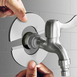 Stainless Steel Water Pipe Wall Covers Bathroom Shower Faucet Decorative Cover