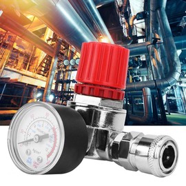 Pressure Regulator Switch Control Valve Accessories Zinc Alloy Air Compressor with Pressure Gauge and Plug/Socket for Air Pipe, Default