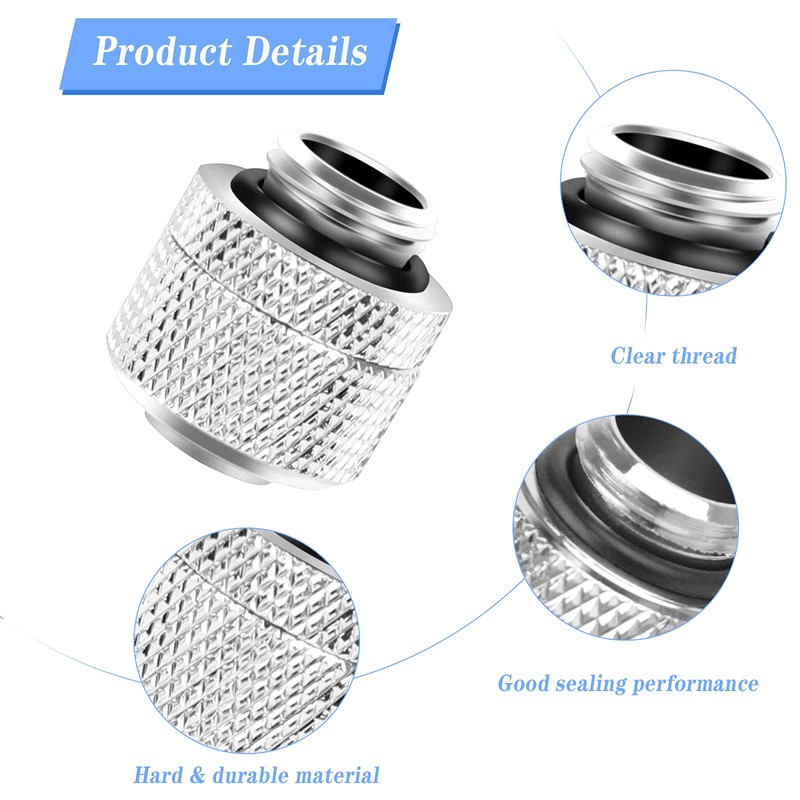 4 PCS Water Cooling Compression Fitting Two-Touch Fitting g1/4 Thread
