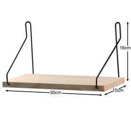 YOYAI Wall Shelf, Wall Shelf, Decorative Shelf, Wooden, DIY, Stylish, Wall Storage, No Drilling Required, Easy Installation (Natural, 11.8 inches (30 cm)