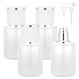Segbeauty 1oz Glass Perfume Spray Bottle Refillable, 4pcs Fine Mist Perfume Bottles Empty, 30ml Cologne Travel Bottle with Refill Tool Kit, White Atomizer Cologne Sprayer, Fragrance Atomizer Sprayer
