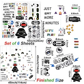 Maydahui Gamer Wall Stickers Video Game Room Wall Decals (45 x 45 Inch) for Living Room Men Kids Boys Bedroom Game Room Decor