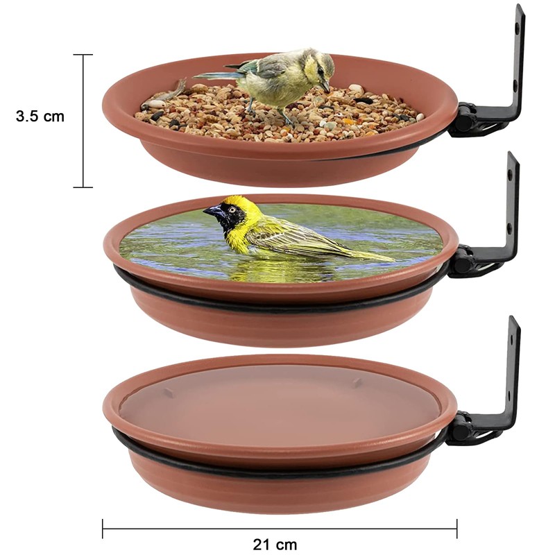 Grantop Set of 3 Bird Feeders and Bird Bath Set,