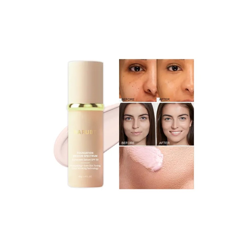 Barubt Base Maquillaje Liquido 4en1 Crema Corrector Spf 50 Blanco