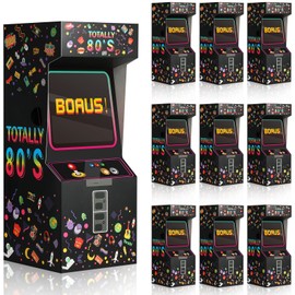 Outus 8 Pieces 80s Party Favor Boxes Video Game Candy Novelty Centerpiece Hip Hop Boxes 1980s Theme Birthday Party Decorations Three Dimensional Arcade Supplies