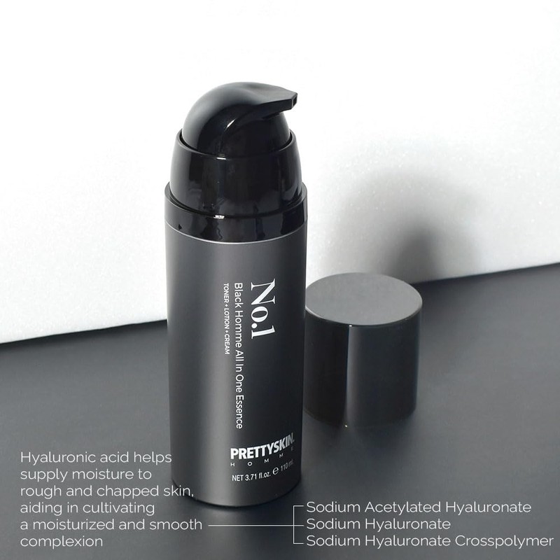 PS.PRETTYSKIN No1 Black Homme All in one Essence 3.71fl.oz(110ml) Toner+Cream+Lotion,