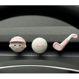 Golf Car Air Freshener Vent Clip Set (3 Pack), Plaster Diffuser, Cute Car Accessories (Essential Oil Not Included)