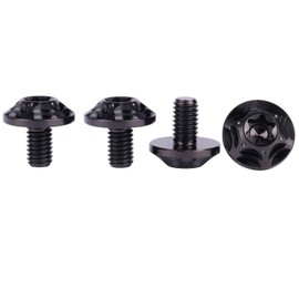 UHDFBDHF Titanium Bolt M6 Torx Head T40 Screws for Bicycle, Motorcycle, Car, 10/15/20mm, Pack of 4 (Black, M6x10mm)