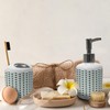 Ambesonne Cat Soap Dispenser & Toothbrush Holder Set, Repetitive Funny