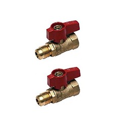 EZ-Fluid Brass Gas Valve 3/4" FIP X 5/8" OD Flare Thread Heavy Duty Brass Gas Shut Off Ball Valve,Quarter Turn for Natural Gas,Propane,Gas Line Fitting,Plumbing Indoor&Outdoor Appliances (2 Packs)
