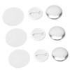 100 Sets Pin Back Button Parts Round Shape Metal Back