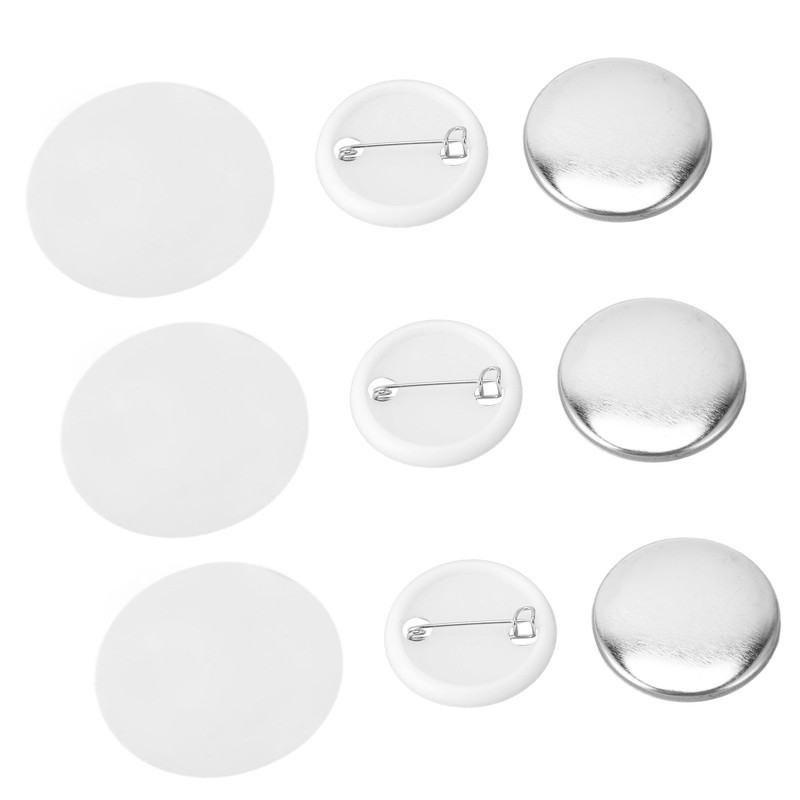 100 Sets Pin Back Button Parts Round Shape Metal Back