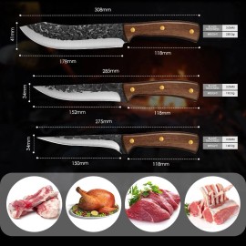 Kitchen Knives 3 Pieces Sharp Boning Knife Set Chef Knives Fillet Knife for Home