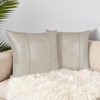 Pessbulmm Faux Leather Decorative Throw Pillow Covers 18x18 Inch Set