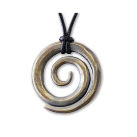 Baldur Jewelry - Large Spiral Eternity Viking Celtic Necklace Charm - Viking Spiral Necklace - Spiral Pendant - Viking Jewelry for Men Women - Viking Gifts - Brass Spiral Necklace