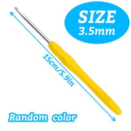 Crochet Hooks 3.5 mm Colourful Knitting Crochet, High Quality Aluminium Ergonomic Soft Handle Knitting Needle for Yarn Craft, Suitable for Beginners to Learn Hand-Knitted Sweaters