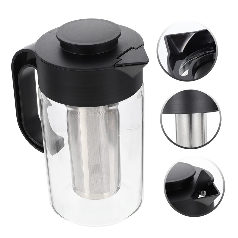 GRIRIW Elegant Design Tea Pot Large Capacity Beverage Pitcher Glass